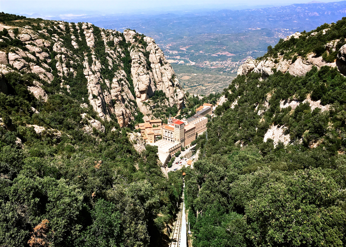 View of Montserrat from Sant Joan Funicular